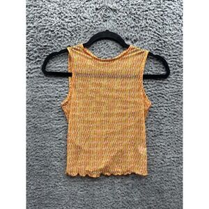Inamorata Printed Mesh Crewneck Sleeveless Blouse Multicolor Womens Size XS